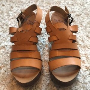 Tan wedge sandal